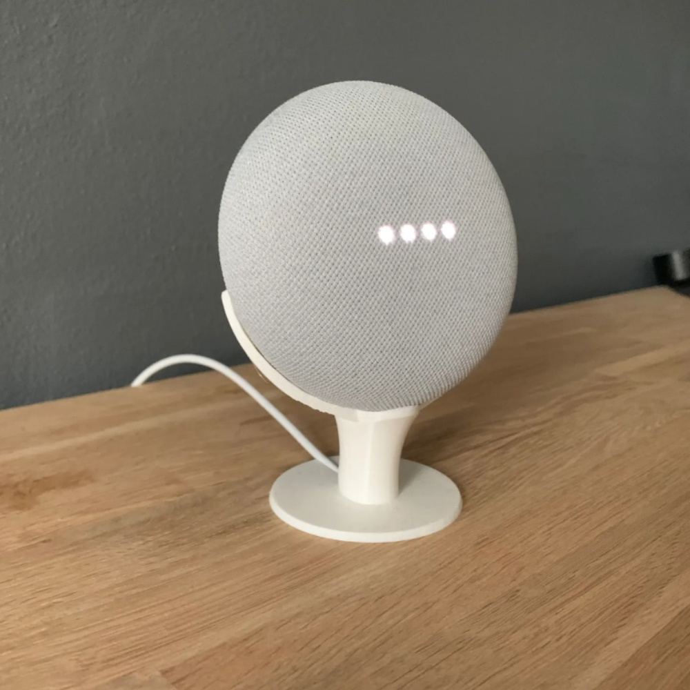 Google Speaker Nest Audio - ฝาครอบป้องกันขาตั้งลำโพงอัจฉริยะ ที่เก็บของแบบตั้งโต๊ะแบบเรียบง่ายสำหรับกูเกิล เนสท์ โฮม มินิ